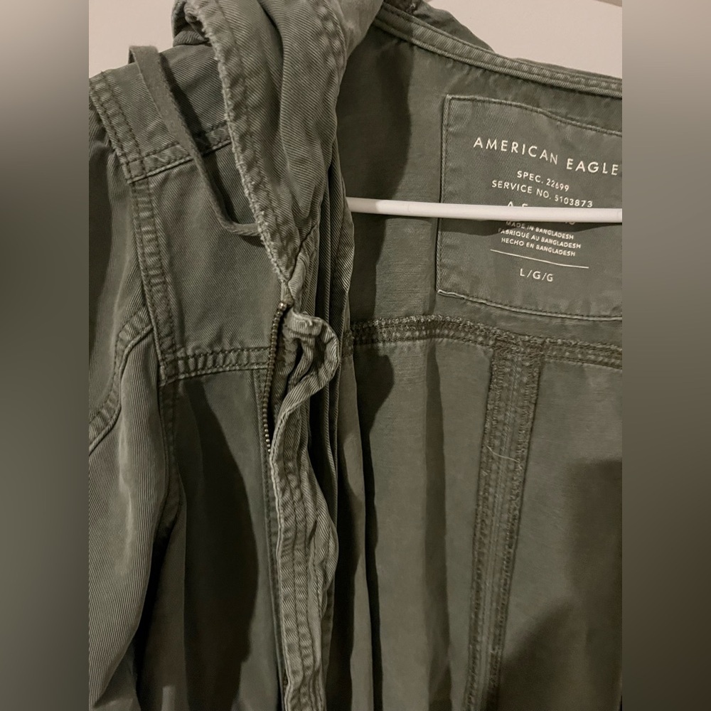 AMERICAN EAGLE - Olive Hooded Utility Jacket - Women’s Size Large - Picture 2 of 6